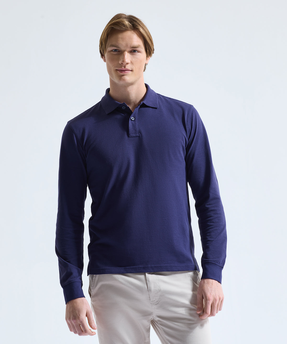 Men's classic fit long sleeved polo