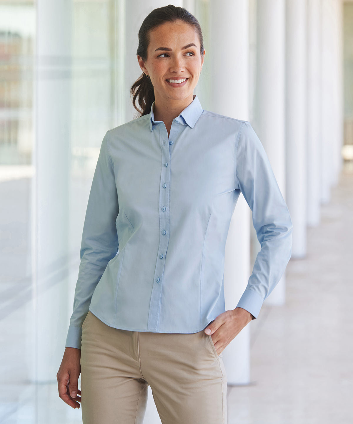 Women's long sleeve 'cotton-feel' Coolplus® shirt